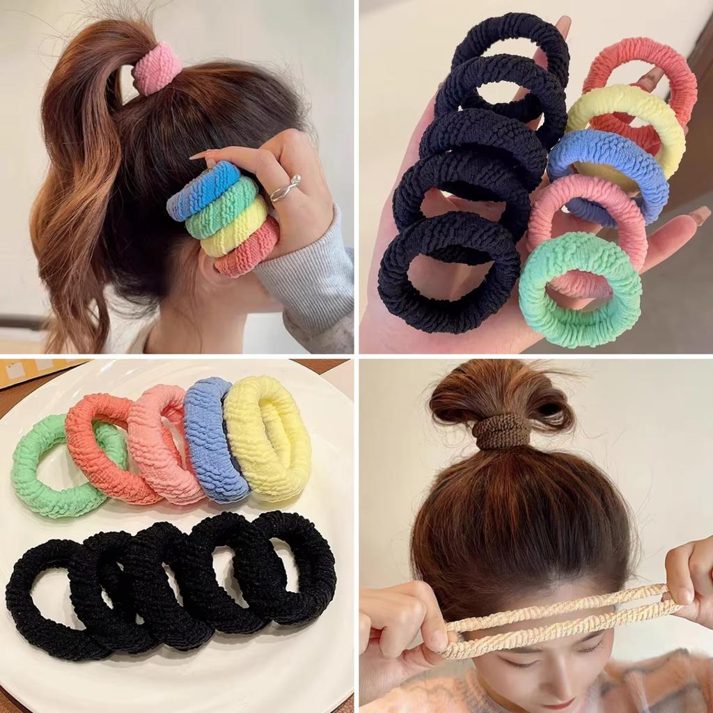 5Pcs/Set Thickened Hair Ties Women's High Horse Tail Hair Bands Rubber Bands Elastic Hair Ropes Durable Hair Ties Accessories