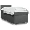 Vidaxl Continental Bed With Mattress, Dark Grey Fabric 100X200 Cm
