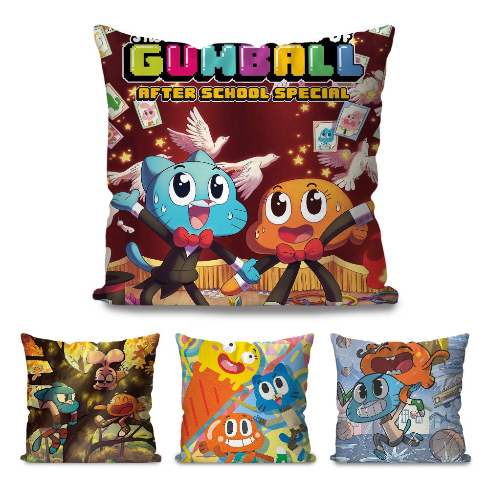 Cartoon The A-Amazing GumbalPillow Case Square Pillow Bedroom Sofa Leisure Comfort Cushion Car Living Room Home Decoration 40X40