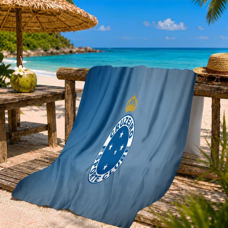 Cruzeiro Passionerad Supporter Strandhandduk Mikrofiber Strandhandduk, Lätt och Snabbtorkande, för Sommarresor, Simbassäng Supporter Födelsedagspresent