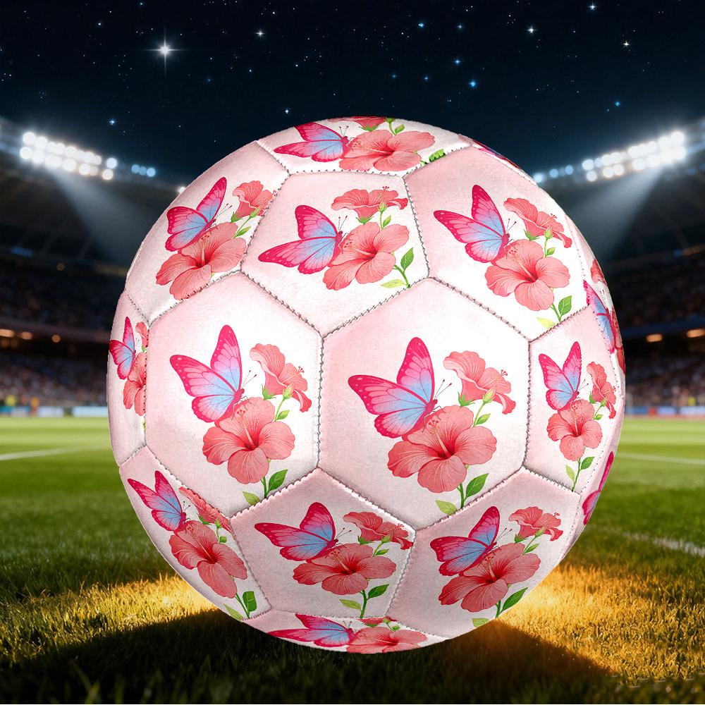 1 st Fjärilsblommor Storlek 5 Fotboll Professionell Match Träning Fotboll Inomhus & Utomhus Sportboll Lättviktig Hållbar c65191