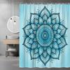 Blue Mandala Shower Curtain Spiritual Flower Design Boho Art Decor Zen Meditation Bathroom Elegant Waterproof Simpleinstallation