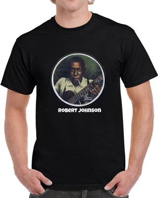 Retro Robert Johnson 100% Cotton T-shirt Mens Womens Tees Top