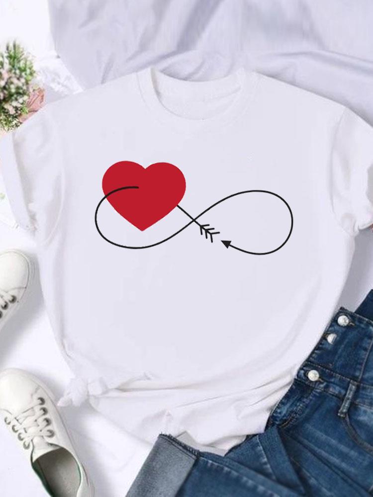 (Asian Size) T Shirt Clothing Sweet Love Cute 90s Style Casual Fashion Print Female Casual Women's Top Graphic Tee Short Sleeve T-shirts