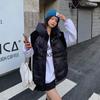 Herbst und Winter Neu Daunenweste Weste Damen Kapuze Lässig Koreanische Version Mode Gestrickte Bündchen Weiße Entendaunenjacke