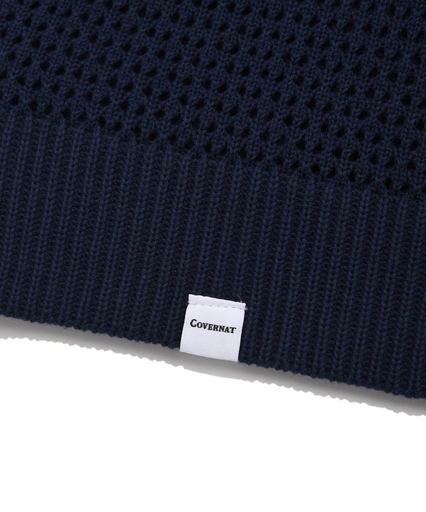 Covernat Crochet Knit Vest Navy