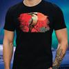T-Shirt Men Kookaburra Bird Red Moon Motif Cotton Size XS To 5XL