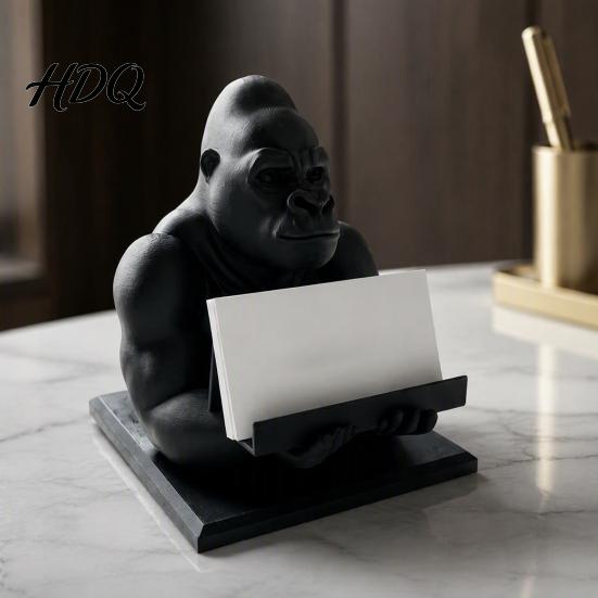 Moderne Büroaccessoires für Männer 3D-gedruckter Gorilla Visitenkartenhalter Handyhalter Cooler Schreibtisch Einzigartige Geschenke Kollegen Organizer Figur