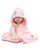 Baby Bath Towel Hooded Baby Bathrobe Bath Poncho Baby Bath Towel Polyester [miaotti] (Pink, Cat)