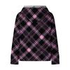 Women's Fashion Loose Hooded Pullover Long Sleeve Plaid Sweatshirt with Drawstring Drop Shoulder and Pocket Print Top