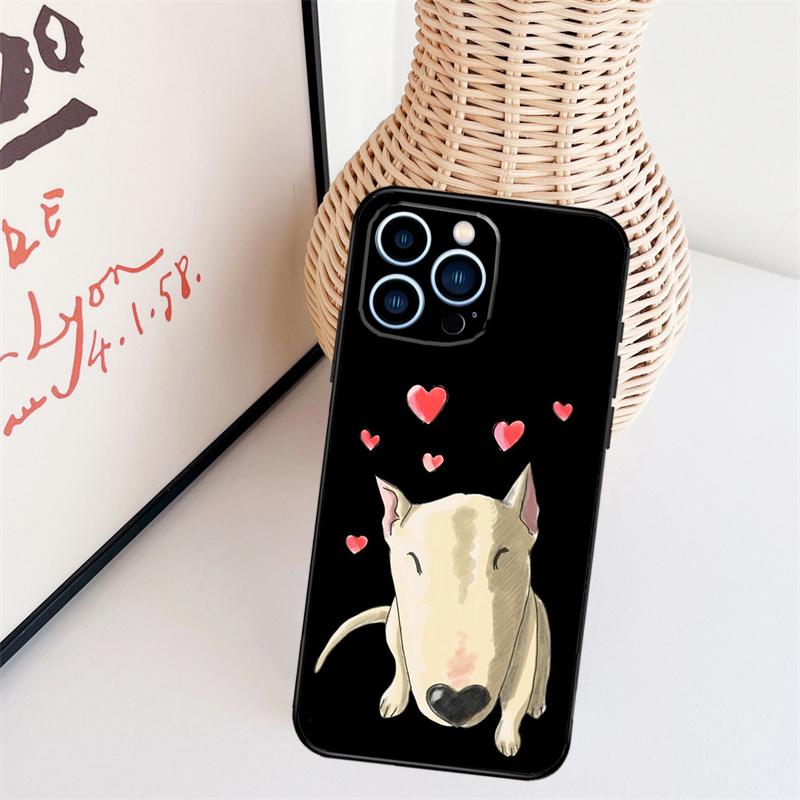 English Bull Terrier Hund Hülle Für iPhone 16 15 Pro 14 Pro Max Plus 11 13 12 Mini X XS XR Handyhülle