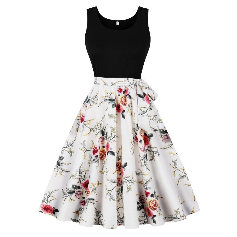 BITCED Fashion Summer Spring Sleeveless O-Neck Casual Dresses