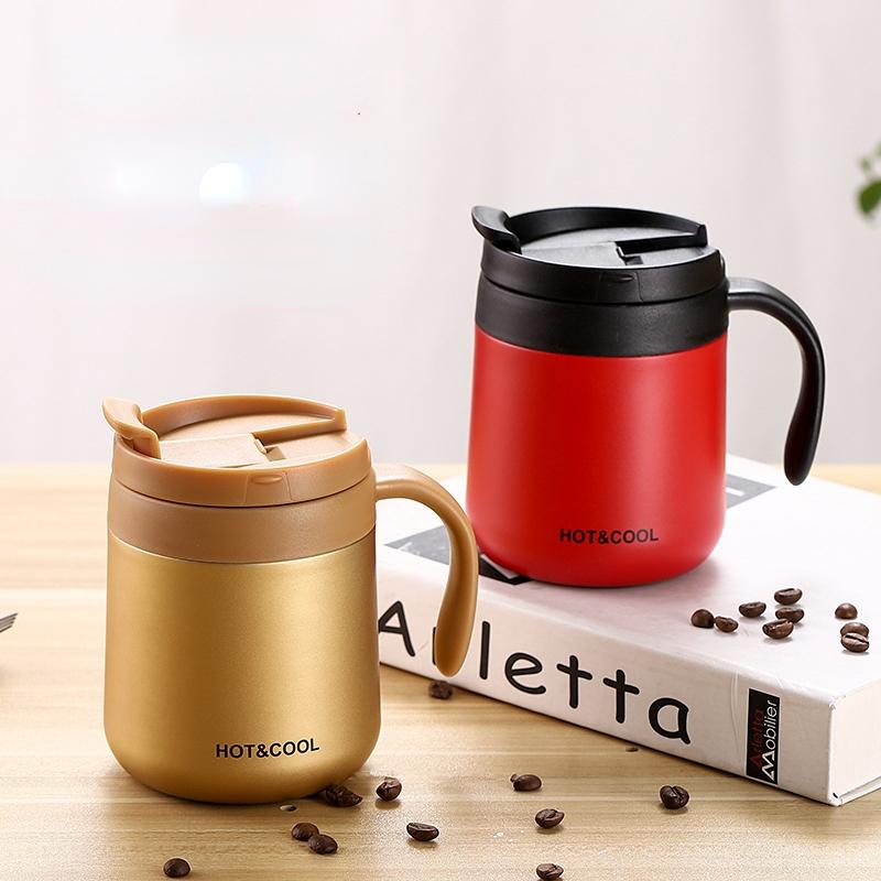 Large Capacity Thermos Cup 500ml Vacuum Flasks Portable Stainless Steel Thermos Cup Water Bottle Travel Tea Mug Office Thermos Cup