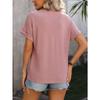 YYFS Women's Fashion Casual Summer Spring Solid Color Print Short Sleeve V-Neck Blouses & Shirts