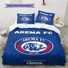 Arema FC Muster Bettwäsche-Set Bettbezug Kissenbezug Heimdeko Geschenk (1 Bettbezug + 2 Kissenbezüge, ohne Füllung)