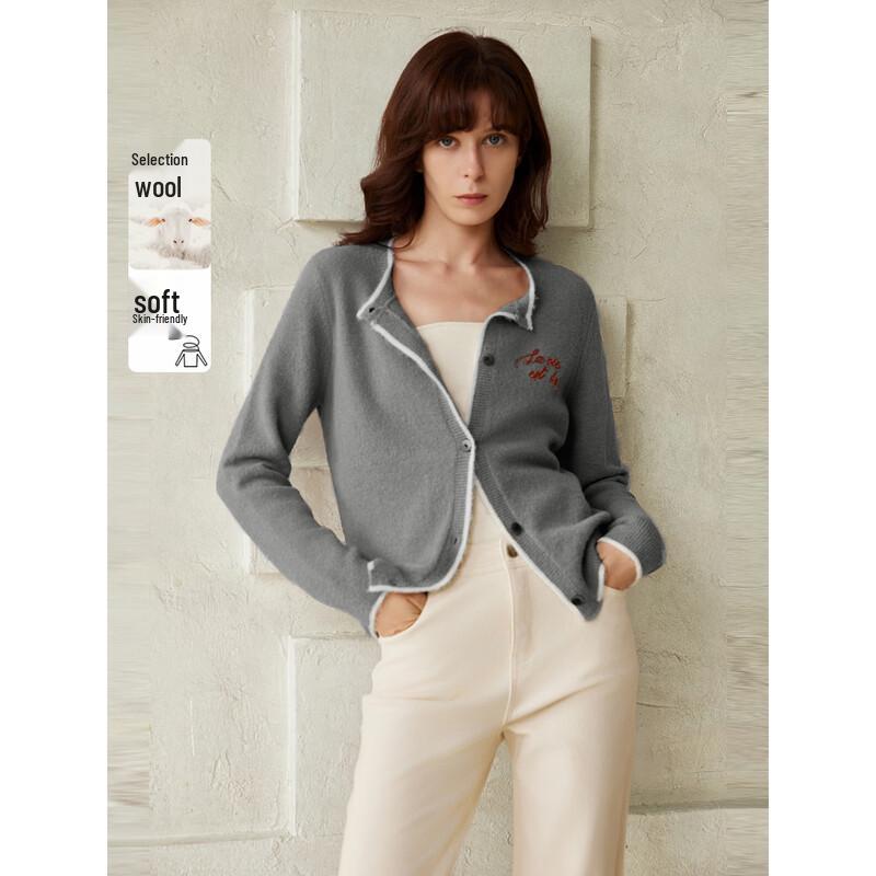 ELLE Women's Retro Alpaca Blend Knitted Cardigan