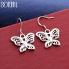 925 Sterling Silver Fashion Gift Butterfly Pierced Earrings Jewelry