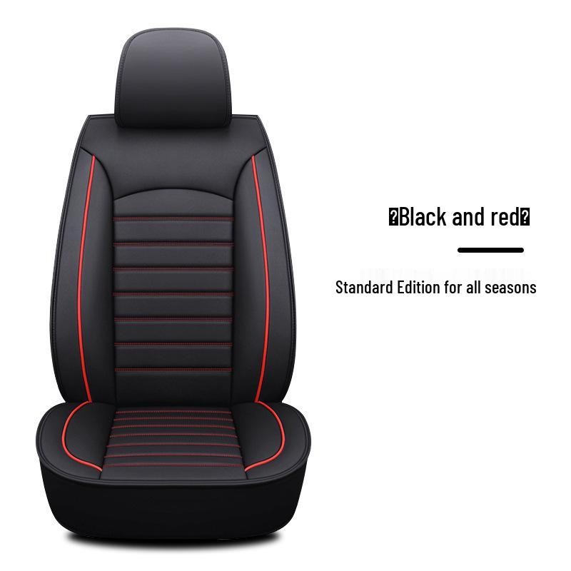 Leather Four-Season Car Seat Cushion for Sedan - Winter Ready, Full Surround Cover for Single Seat