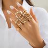 Ingemark 10Pcs/Set Creative Hollow Love Heart Snake Rings for Women 2025 Trendy Vintage Gold Color Open Finger Rings Wed Jewelry