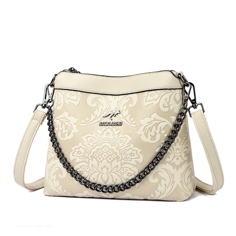 Chinese Wind Pressure Variable Printing New Shoulder Messenger Bag Small Bag Women's Fashion Versatile Middle-aged Mother Bag Tide