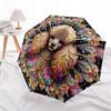 1pc Dog Lover Cute Pet Chihuahua VIP Border Collie Dog Umbrella Portable Folding Umbrella Iron Frame Hole Bone Structure Outdoor Home Umbrella H2