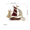 Vintage Enamel Blue Sailboat Brooches Caribbean Pirate Ship Lapel Pin For Men Women Clothing Luxury Accessories Jewelry