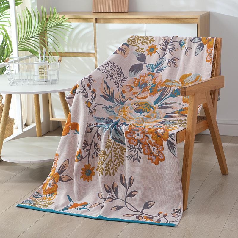 Extra Groot 4-laags Katoenen Gaas Badhanddoek voor Volwassenen Zacht Sneldrogend Absorberend Zomer Lente Oversized Wikkelhanddoek Perfect Voor Thuis En Reizen