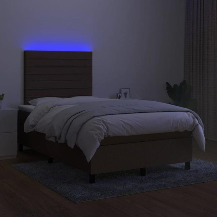 Maison Exclusive - Sommier à lattes de lit matelas et LED marron foncé 120x190 cm