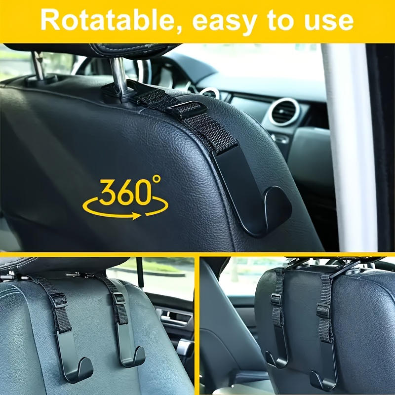 4Pcs Car Hook For Car Rear Seat Back Hooks Headrest Hanger Clip Universal Adjustable Holder Storage Car Interior Accessories