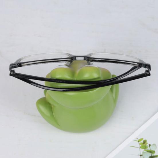 Frog Glasses Holder Eyeglass Display Stand Resin Animal Figurine Statue Desktop Decoration Sunglasses