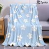 Light Blue Star Friends Cartoon Anime Print Flannel Blanket Soft Warm Throw for Kids Bedroom Sofa Bed Christmas Office Car