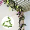 200CM Artificial Wisteria Flower Garland Home Outdoor Wedding Garden Indoor Realistic Wall Hanging Faux