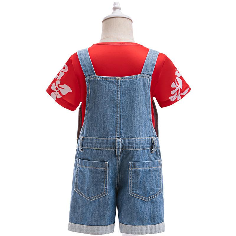 Barn Flickor Tecknad Anime Lekdräkt T-shirt Set Fest Rollspel Outfit Halloween Cosplay Kostym