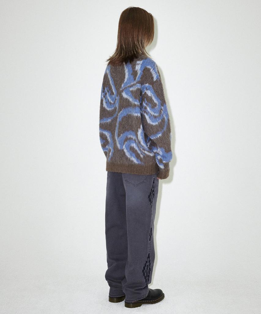 MAHAGRID Destroyed Eclipse Hairy Knit Sweater Brown(Mg2Efmk601A)