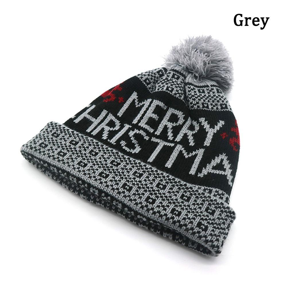 New Winter Warm Chirstmas Knitted Hat Pompom Elk Beanie Hat Valentine's Day Soft and Comfortable Warmer Bonnet Gift