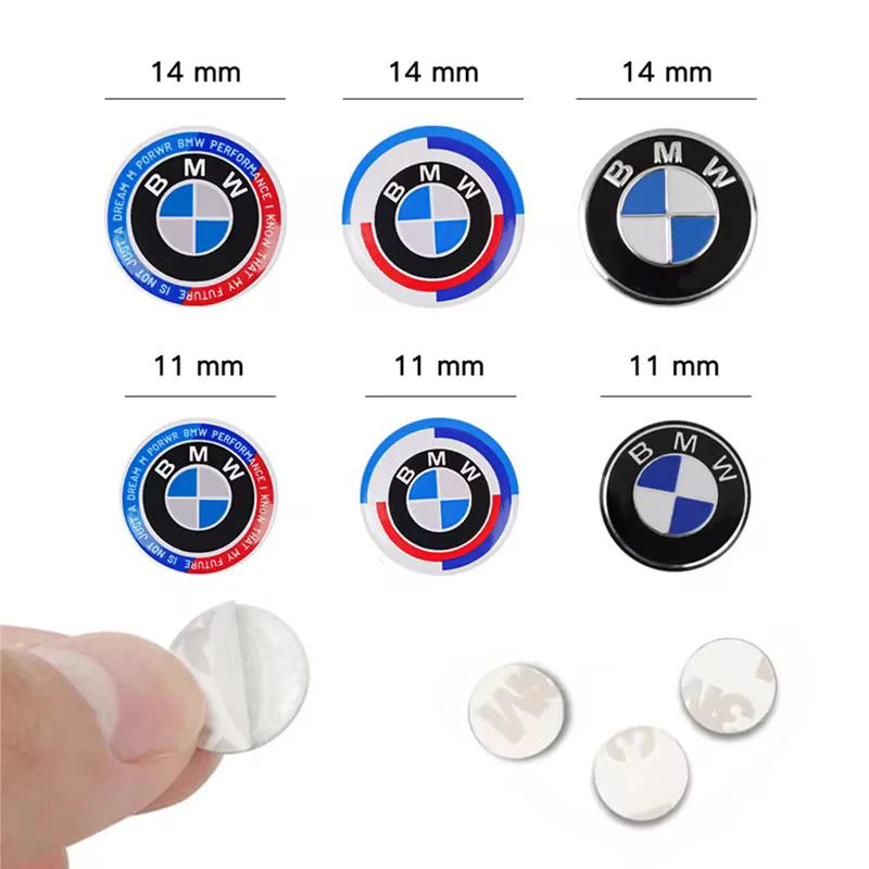 OSTB7 11mm 14mm Car Remote Key Emblem Badge Radio Button Sticker for BMW M Performance E39 E46 E90 E30 E60 E91 E92 F30 F31 Z4 X3 X5 X7