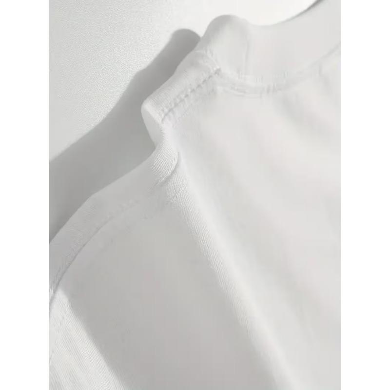European Sizes Russian Text Printed T-Shirt, Casual Crew Neck T- Shirt, Comfortable for Daily Wear