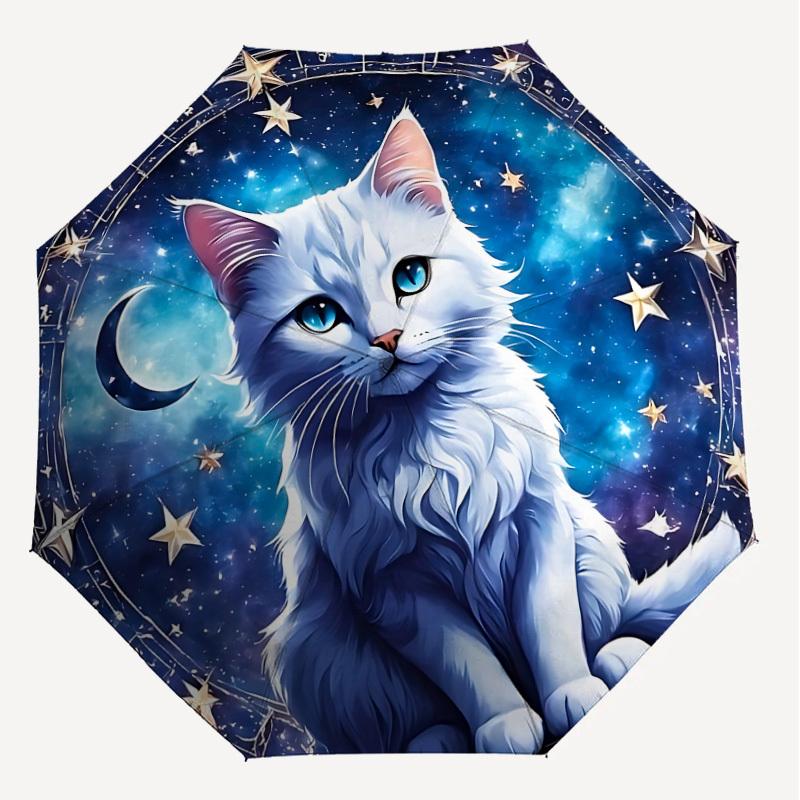 1PC Cat Zodiac Umbrella-8-Rib Reinforced, Automatic Open, Lightweight & Durable, Cute Fashion Accessory for Outdoor-P2691