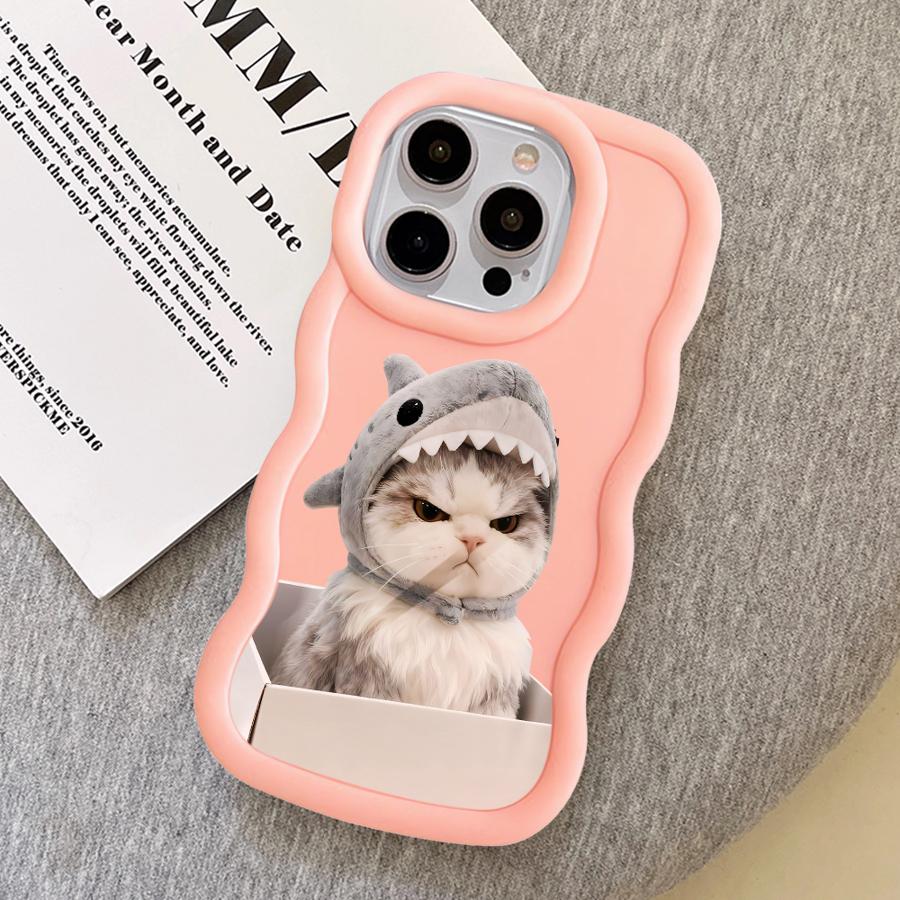 Angry Cat Bow Case for iPhone 18 15 Plus 12 16 Pro Max 8 11 XR 14 13 17 Air Soft Phone Cover