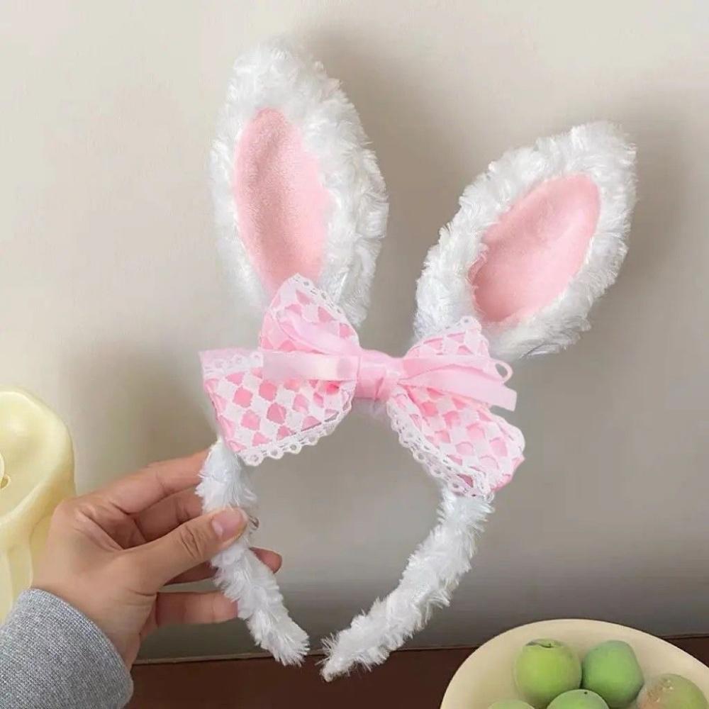 Easter Plush Rabbit Ear Headband Women Girl Hair Hoop Washing Face Headwear Lolita Cosplay Hair Accessories Party Props Hairband