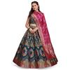 PURVAJA Women's Jacquard Semi-Stitched Lehenga Choli (Amayra-Rama_Rama_Free Size)