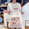 Grote Capaciteit Leuke Kitten Ita Bag - Cartoon Print Transparante Schoudertas voor Studenten