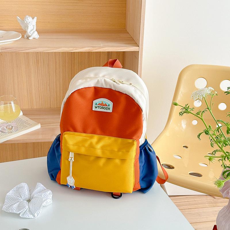 Color Matching Children'S Backpack Cute Kindergarten School Bag Boys And Girls Leisure Lightweight Travel Backpack