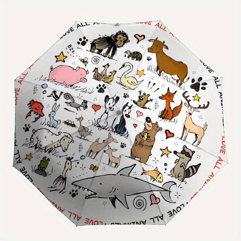 1pc animal, love Automatic Open/Close Umbrella, Portable Folding umbrella for Everyday Use yy250826049