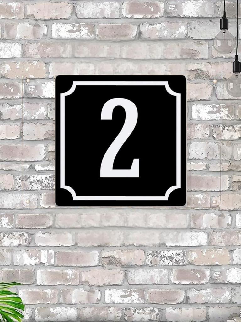 House Number 30 Classic Black Metal Sign 20x20cm, Modern Door Wall Decor