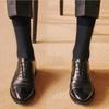 Men's Formal Socks Harrington Pattern Socks HA-76 Black 3-pack Set