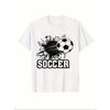 European Sizes Men'S Soccer Ball Graphic T-Shirt | High Quality Fabric, Comfy Breathable Lightweight, Ideal for Soccer Lovers, All-season Casual Wear