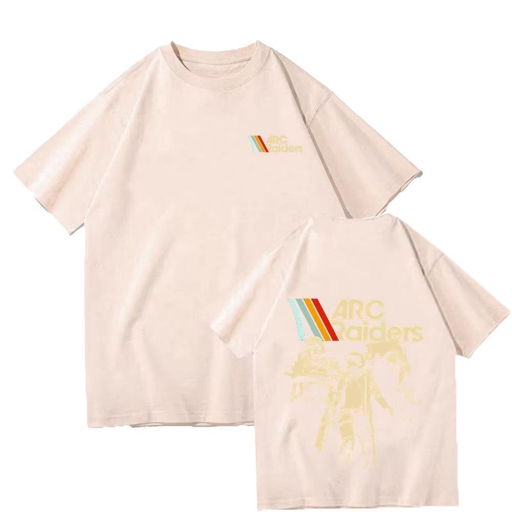 ARC Raiders Striped T Shirts ARC Hot Game Survival Evolved Tees Gifts for Gamer Cotton Tshirts Men Vintage Game Lovers Tops