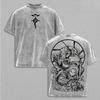 Fullmetal Alchemi Edward Elric T-shirt For Men's Clothing Anime Vintage Washed Oversized T Shirt Short Sleeve Cotton Tees Tops
