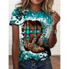 New Summer Ladies Short Sleeve T Shirt Spotted Printed Short Sleeve Casual T Shirt Ladies Elegant Loose T Shirt Fashion Clothing